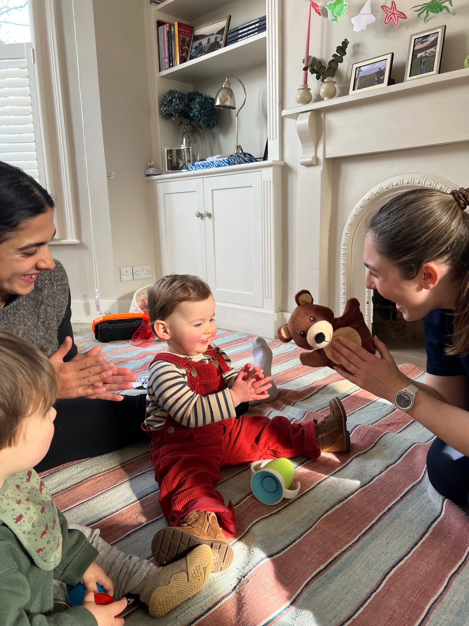 Storytime with the bear puppet